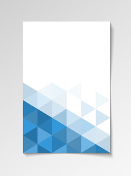 Blue modern flyer design template triangle vector