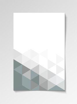 Grey modern flyer design template triangle vector