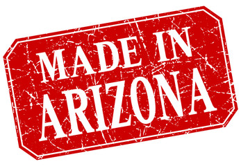 made in Arizona red square grunge stamp