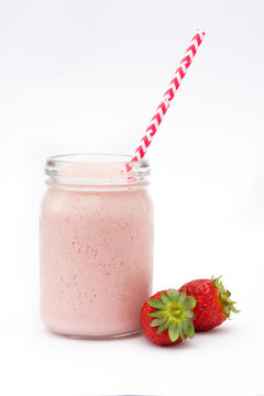 Strawberry smoothies. Isolated photo
