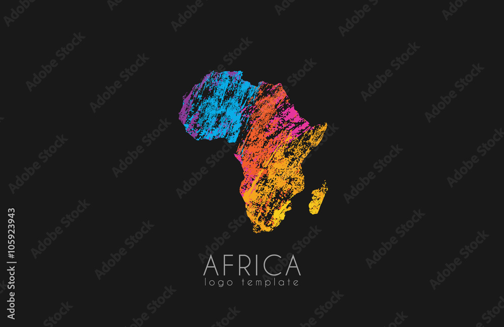 Wall mural abstract africa logo. color africa logo. colorful logo design.