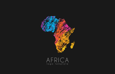 Abstract africa logo. Color Africa logo. Colorful logo design. - obrazy, fototapety, plakaty