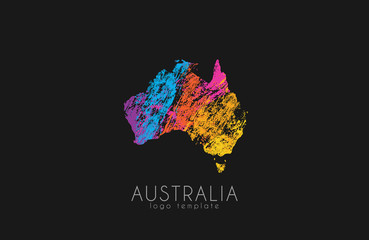 Abstract australia logo. Color Australia logo. Creative logo - obrazy, fototapety, plakaty