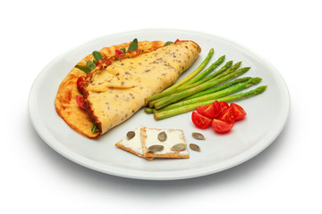 omelette with vegetables.