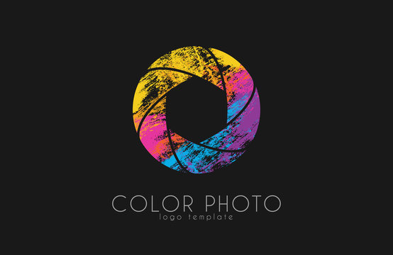 Shutter logo design. Photo logo. Creative logo. Color shutter.