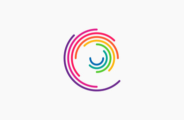 Spiral design logo. Round logo design. Creative logo. Web logo. Colorful logo.