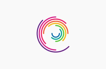 Foto op Canvas Spiral design logo. Round logo design. Creative logo. Web logo. Colorful logo. © michaelrayback