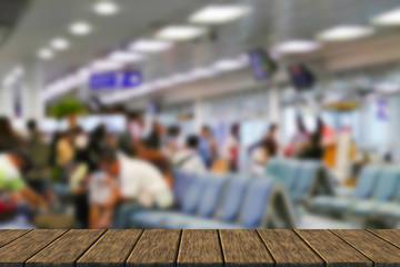 blurry defocused image of passenger at the airport