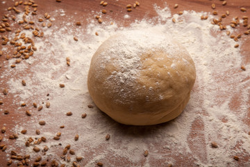 Dough on flour