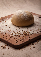 Dough on flour
