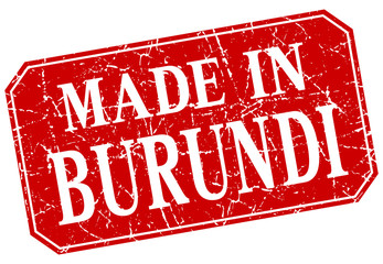 made in Burundi red square grunge stamp