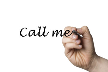 Call me written by a hand