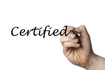 Certified written by a hand