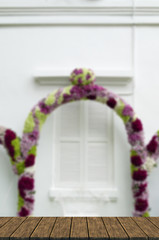 arch decorating with blooming flower