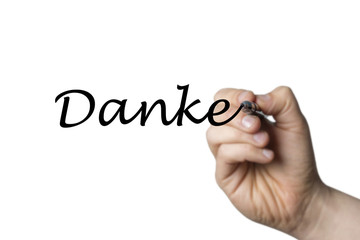 Danke written by a hand
