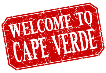 welcome to Cape Verde red square grunge stamp