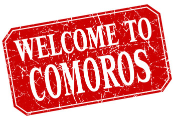 welcome to Comoros red square grunge stamp