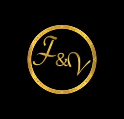 FV initial wedding in golden ring