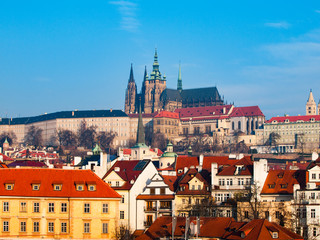 Fototapeta na wymiar Prague Castle and St Vitus Cathedral
