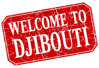 welcome to Djibouti red square grunge stamp