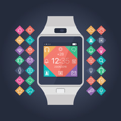 Smart watch vector illustration. Mobile gadget