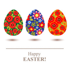 three ornate easter eggs