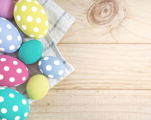 Easter eggs put on wooden.