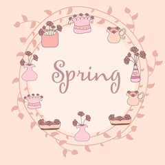 Hand Drawn lovely spring background made in vector.