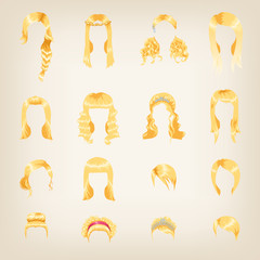 Assortment of female blond hair