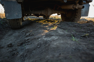 SUV off-road dirt, car bottom, bottom view © scharfsinn86