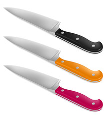 Chef knife with handle in different color