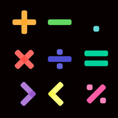 Obraz premium Math symbol in black background