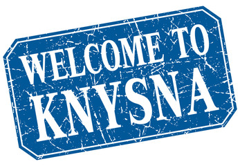 welcome to Knysna blue square grunge stamp