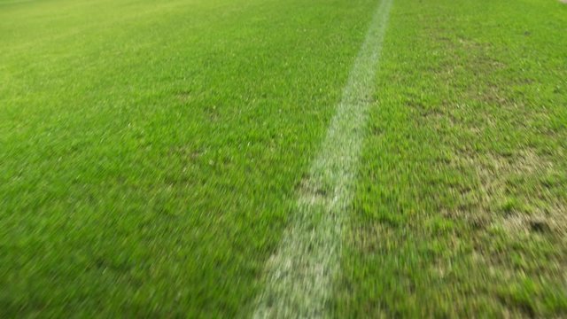 Camera follows soccer field line