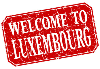 welcome to Luxembourg red square grunge stamp