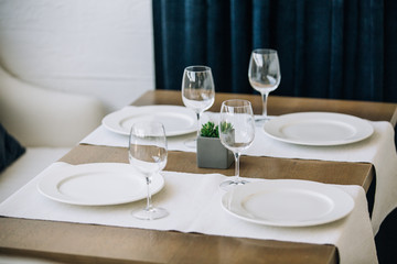 table setting, restaurant interior
