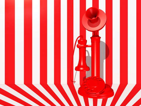Red candlestick telephone