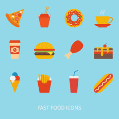 vector set of fast food icons