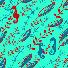 Underwater vector seamless backgrounds