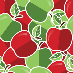 Red and green apple sticker