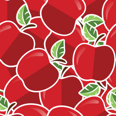 Red apple sticker background