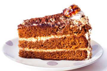 Honey cake with walnuts