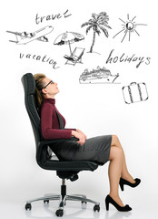 businesswoman dream about vacation