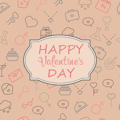 Valentine`s Day vintage card with place for text.