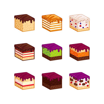 Flat design cake flavour slices