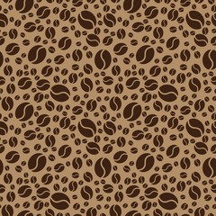 Coffee beans pattern. Coffee seamless background.