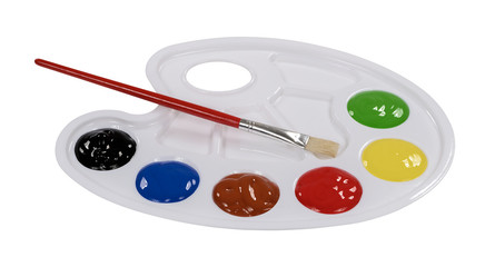 Farben auf Mischpalette Farbpalette