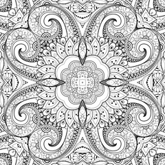 Vector Seamless Abstract Black and White Tribal Pattern