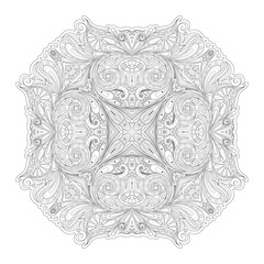 Vector Beautiful Deco Monochrome Contour Square