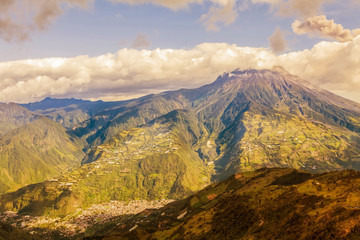 Aerial View Of Tungurahua Volcano Day Explosion